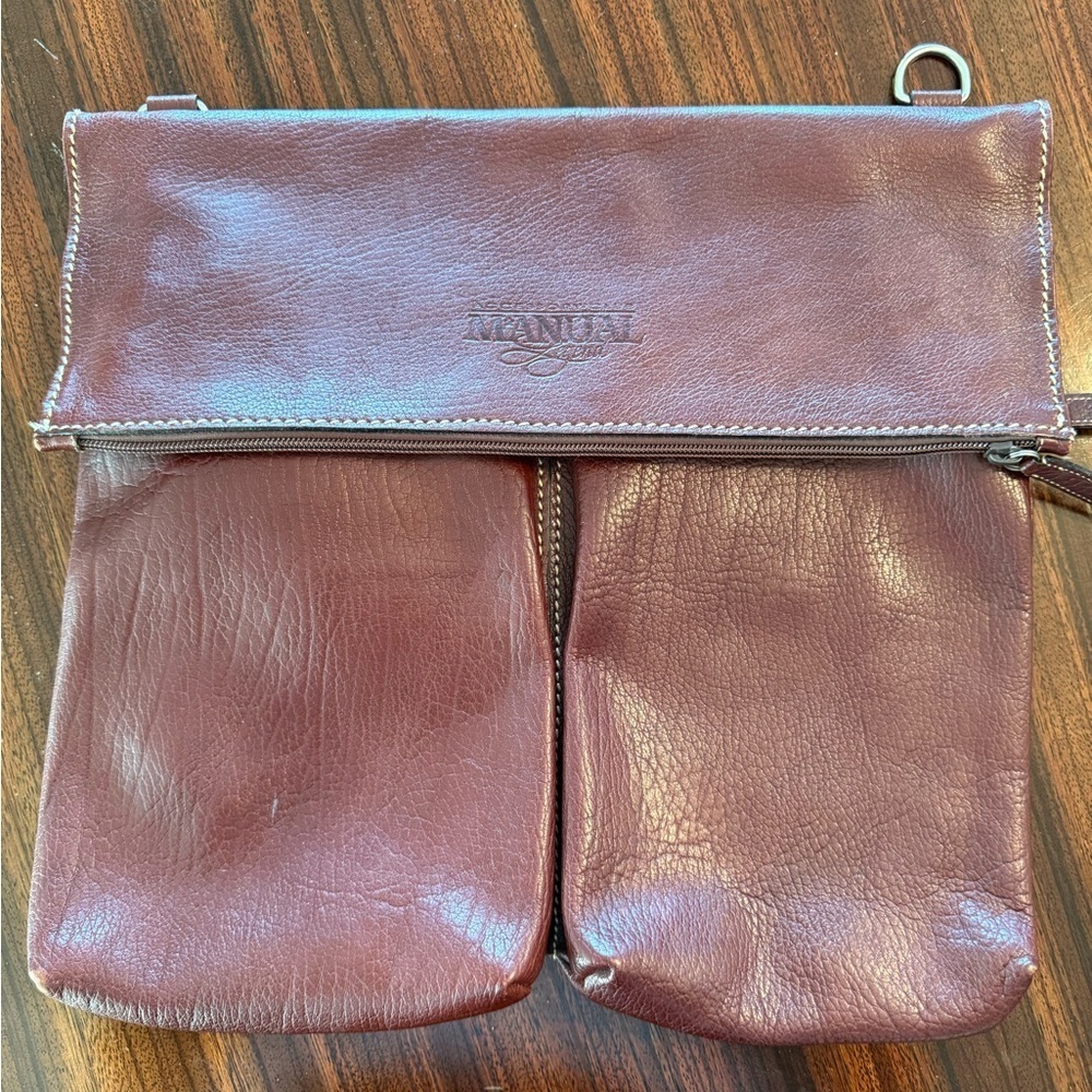 The Manual Co Genuine Leather Dark Brown Unisex Satchel/Messenger/Cross Body Bag